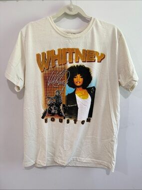 Whitney Houston Graphic Short Sleeve Tee - Cream